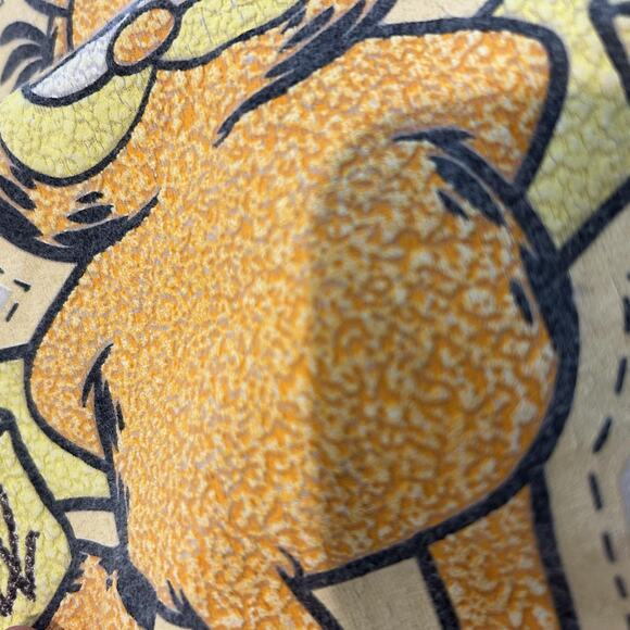 Vintage Garfield Shirt Large Beige Baseball Jersey Button Front Graphic 90s READ - Picture 7 of 16